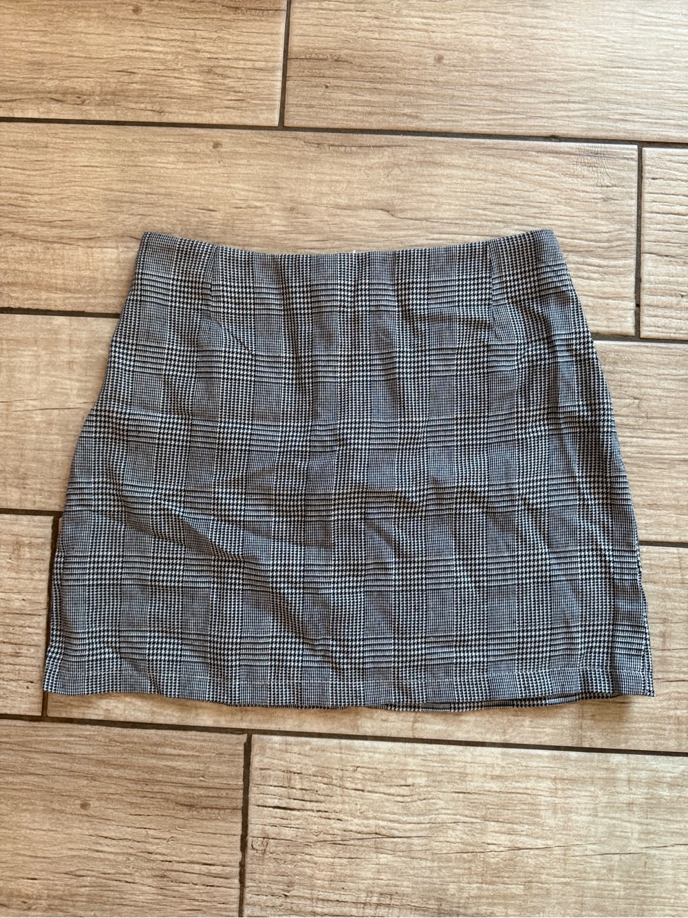 SHEIN Black and White Plaid Mini Skirt